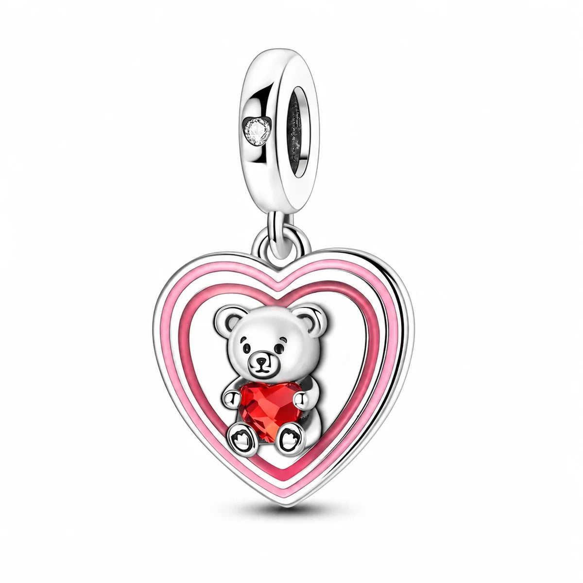 Szívecskés Maci Charm